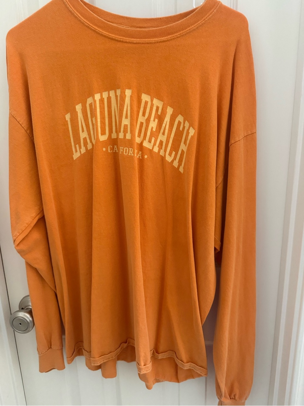 Gildan Orange Laguna Beach Graphic Crewneck